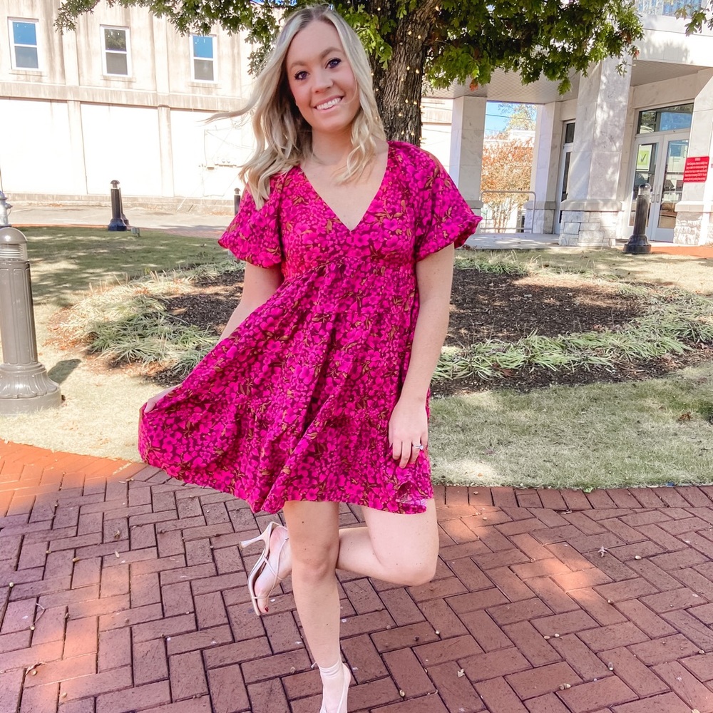 Floral Puff Dress